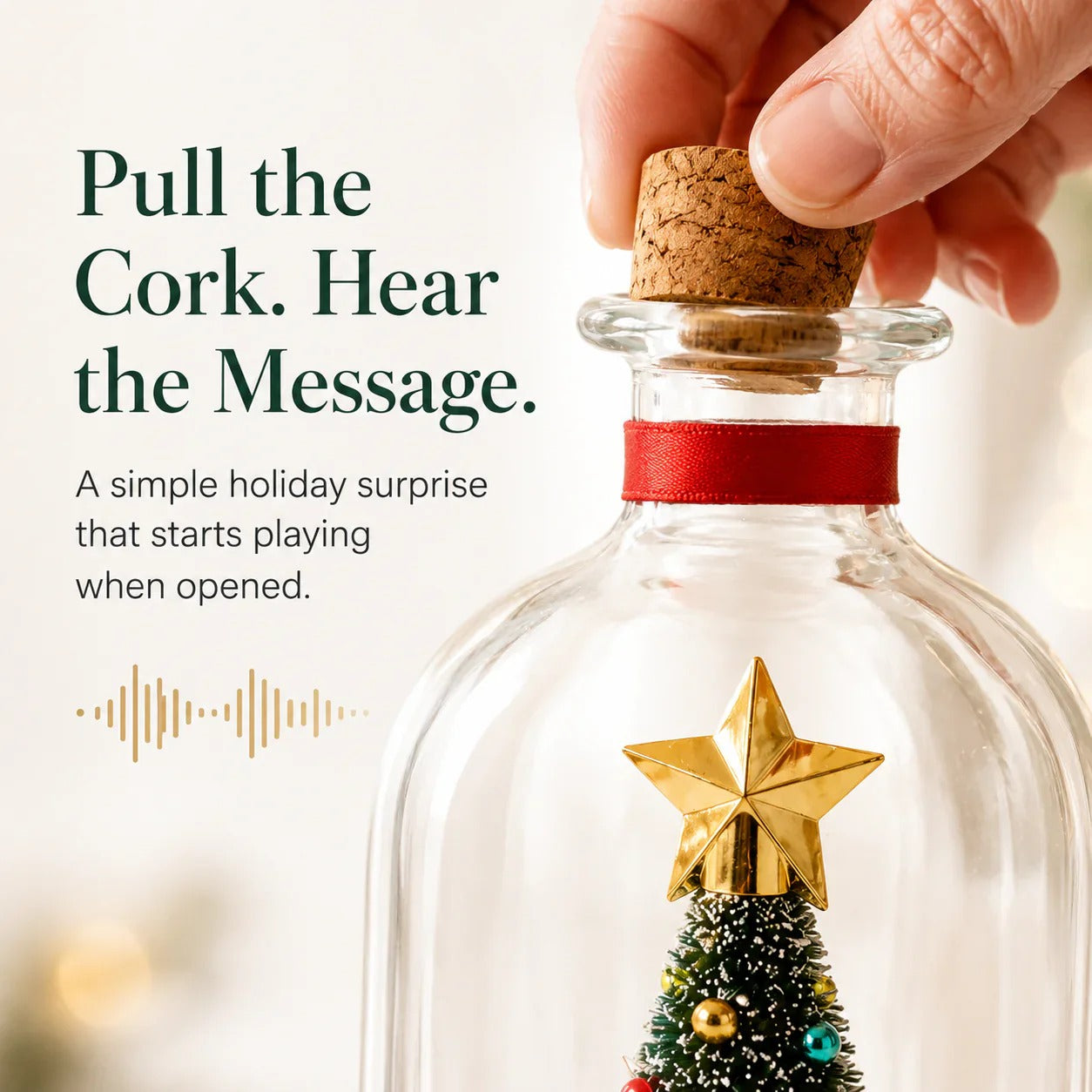 Mr. Christmas 8" Recordable Christmas Tree Message in a Bottle with LED Light 🔔