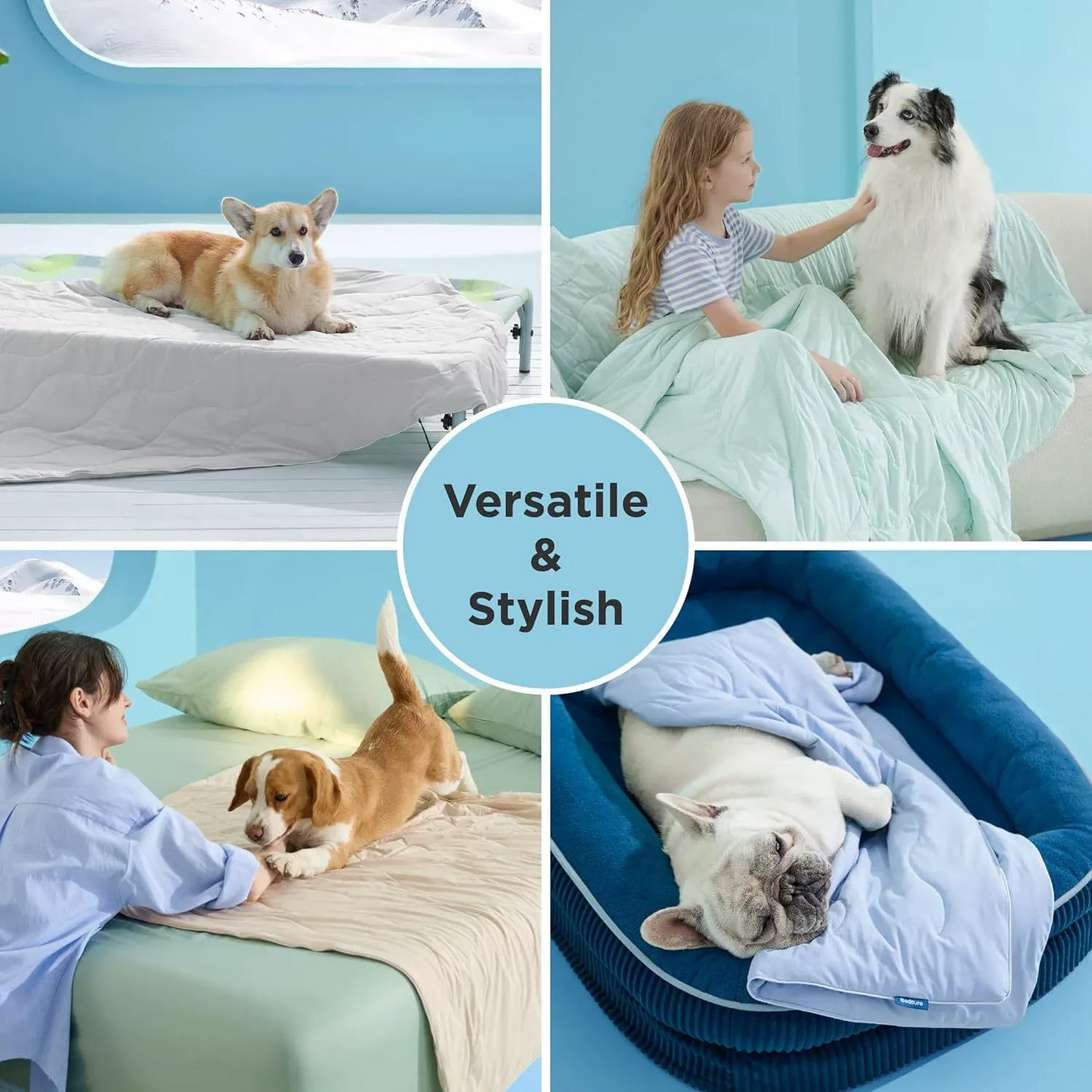 Premium Dual-Sided Cooling Pet Blanket – Orthopedic Joint Relief & Washable Sofa Shield