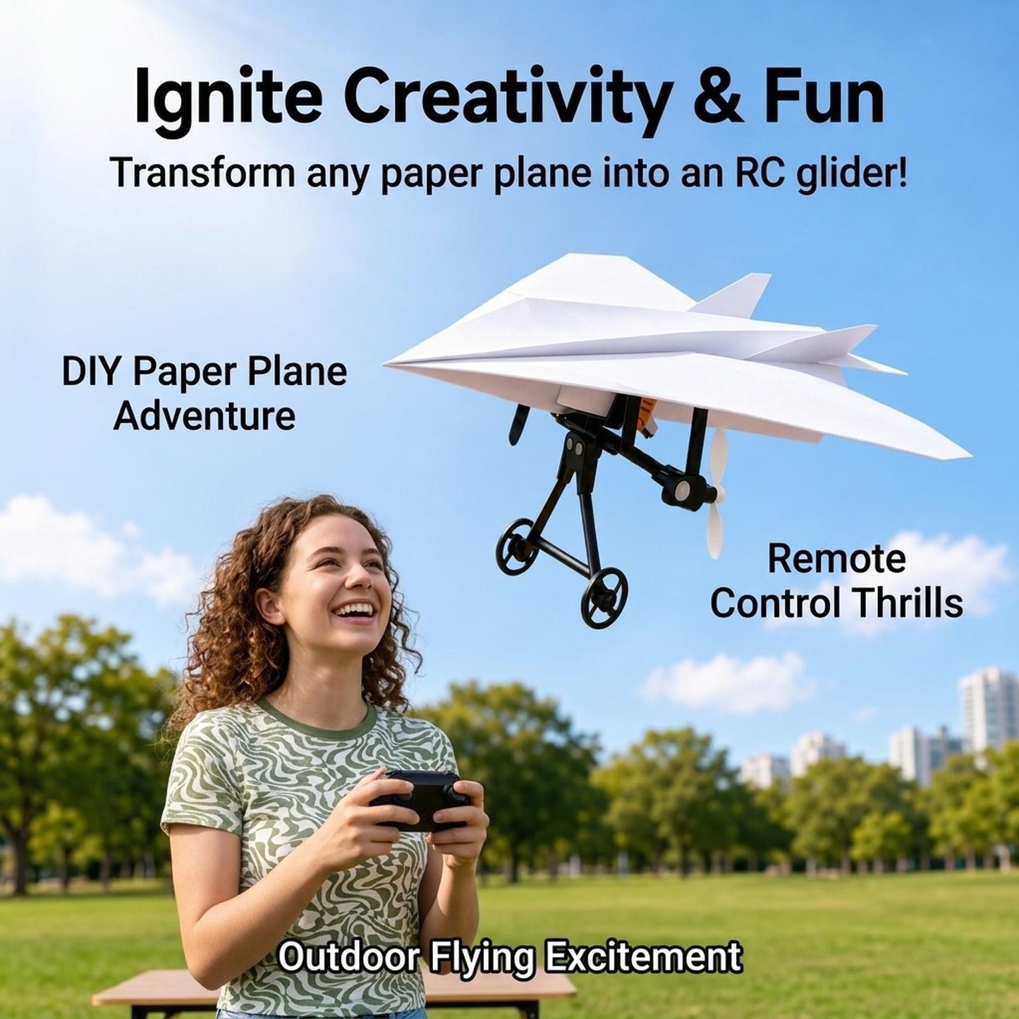 Rc Paper Airplane Motor Kit DIY Model Airplanes Launcher Construction Set