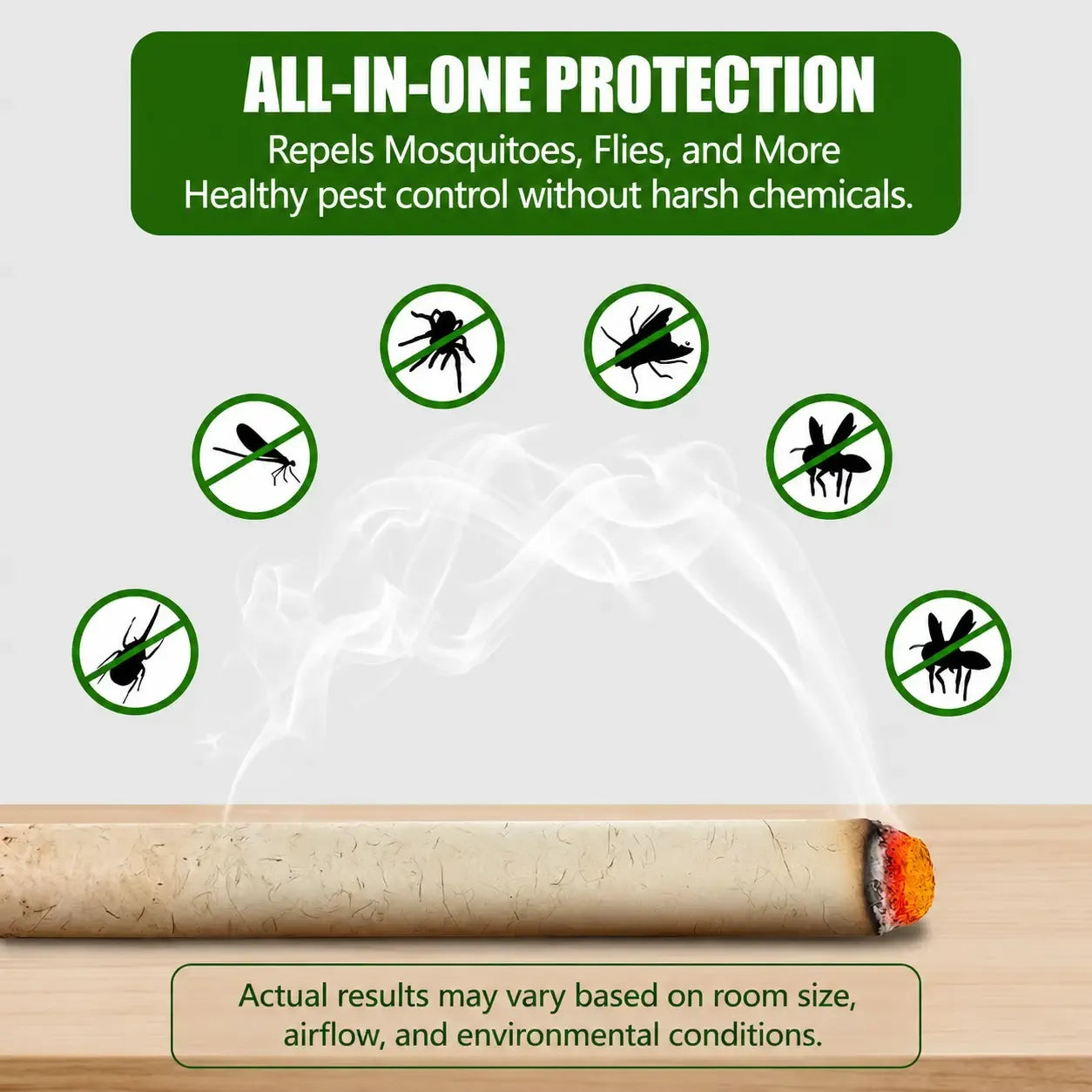 Natural Mugwort Mosquito Repellent Sticks for Patio, BBQ & Outdoor Gatherings