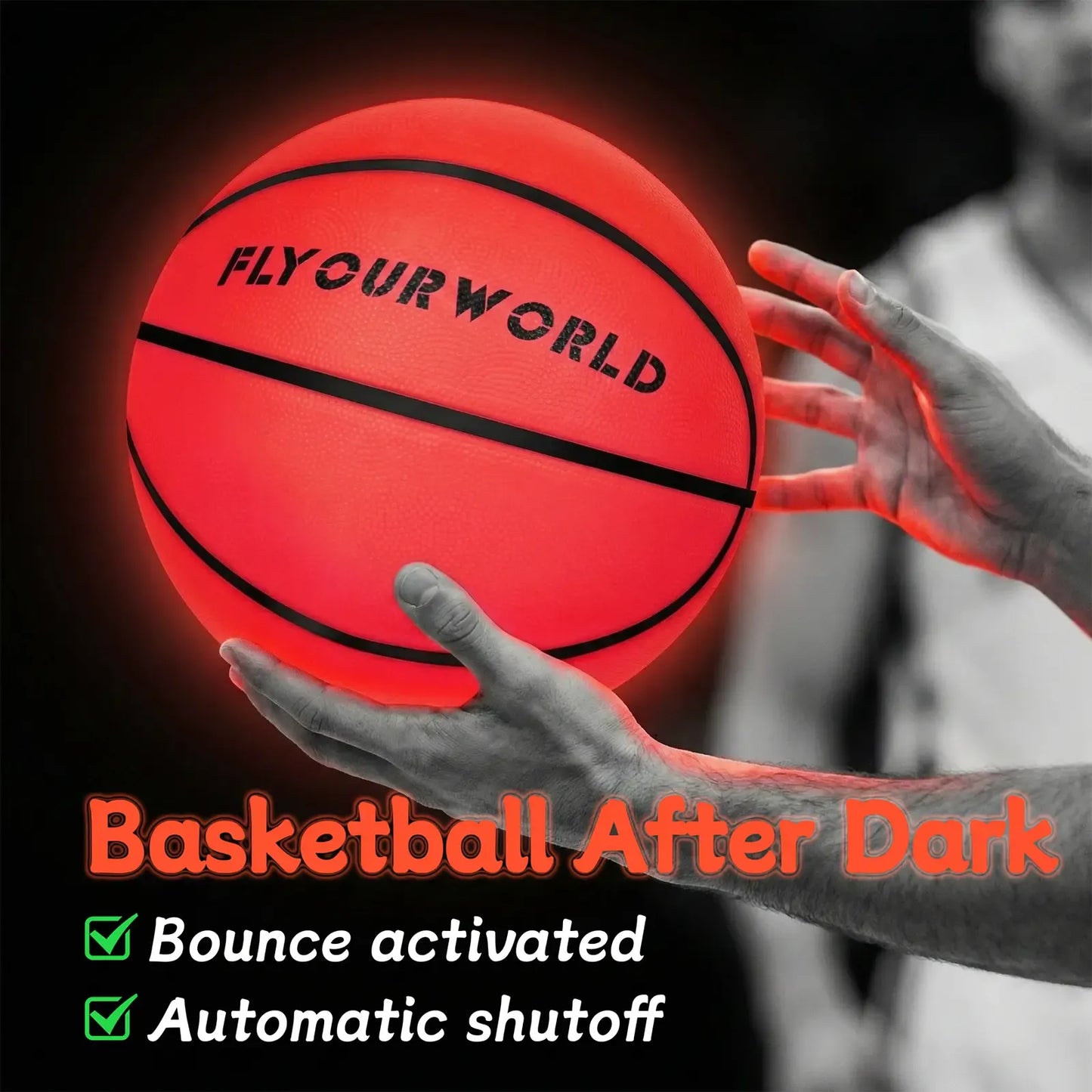 Rechargeable LED Glow Basketball – Official Size 7 Light-Up Basketball with 4 Modes, Pump & Gift Box