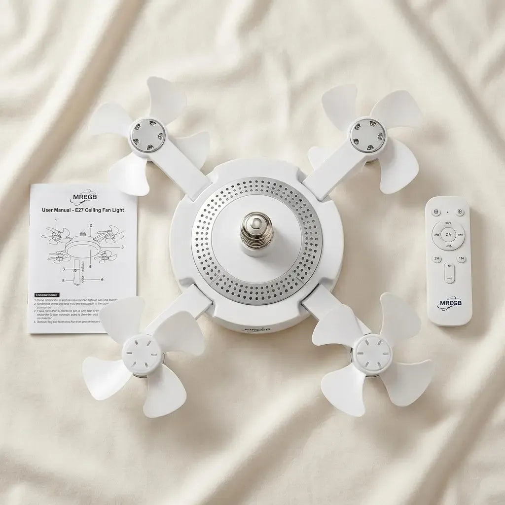 E27 Screw-In Fan Light with Remote – 2-in-1 LED Ceiling Fan Bulb