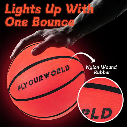 Rechargeable LED Glow Basketball – Official Size 7 Light-Up Basketball with 4 Modes, Pump & Gift Box
