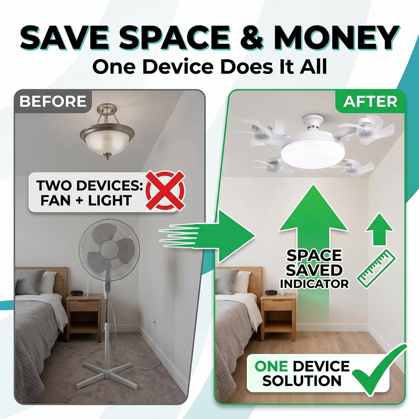 E27 Screw-In Fan Light with Remote – 2-in-1 LED Ceiling Fan Bulb