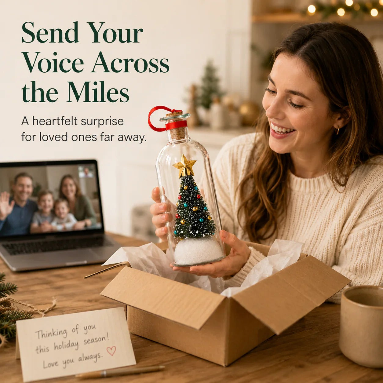 Mr. Christmas 8" Recordable Christmas Tree Message in a Bottle with LED Light 🔔