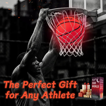 Rechargeable LED Glow Basketball – Official Size 7 Light-Up Basketball with 4 Modes, Pump & Gift Box