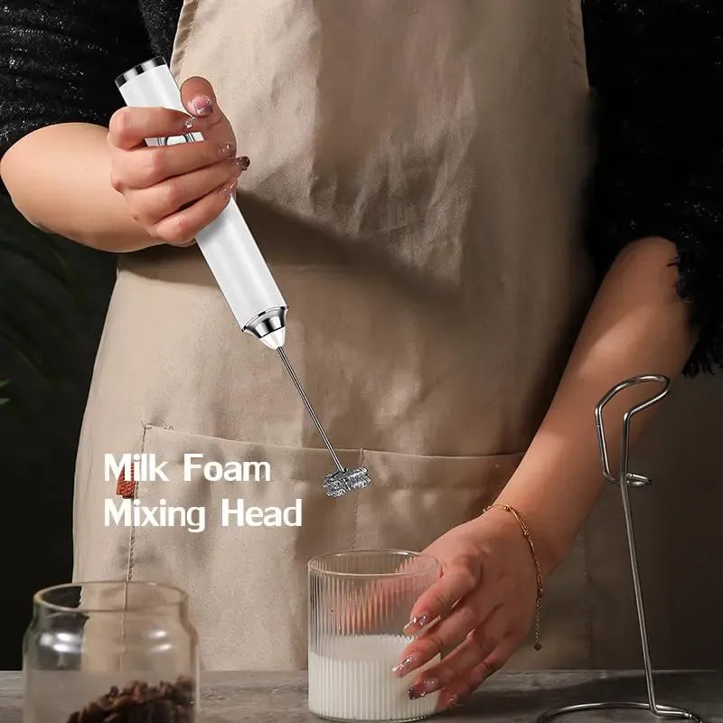 3-Speed Rechargeable Milk Frother - Handheld Cordless Coffee Foam Maker & Whisk