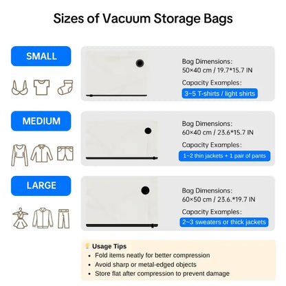 Vacuum Bags for Travel with Wireless Rechargeable Pump