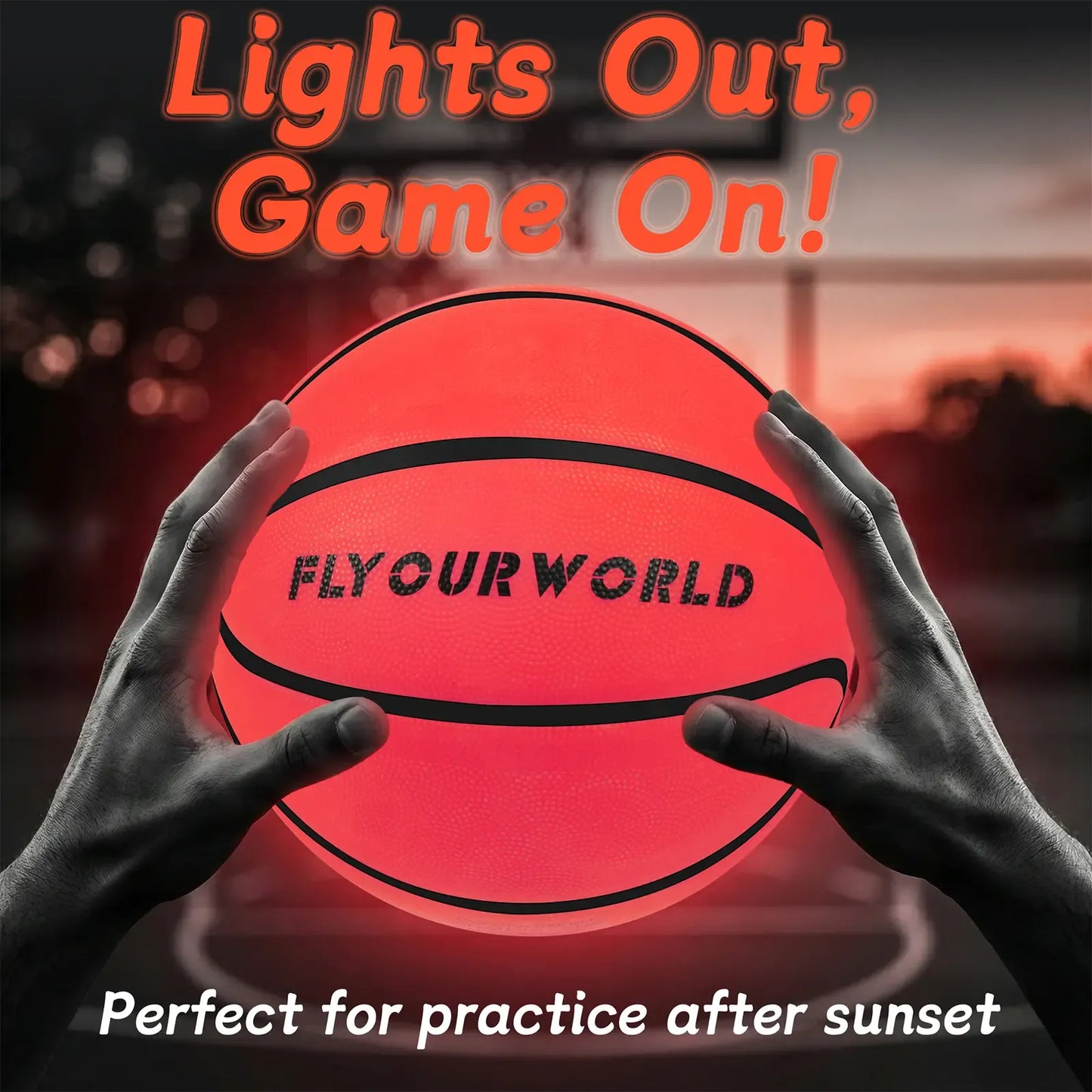 Rechargeable LED Glow Basketball – Official Size 7 Light-Up Basketball with 4 Modes, Pump & Gift Box