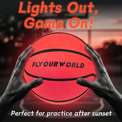 Rechargeable LED Glow Basketball – Official Size 7 Light-Up Basketball with 4 Modes, Pump & Gift Box