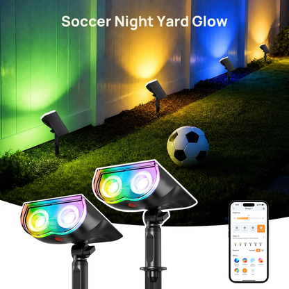 Smart Solar Motion Sensor Spotlights -Controlled Outdoor Lights with Music Sync & IP67 Waterproof Protection