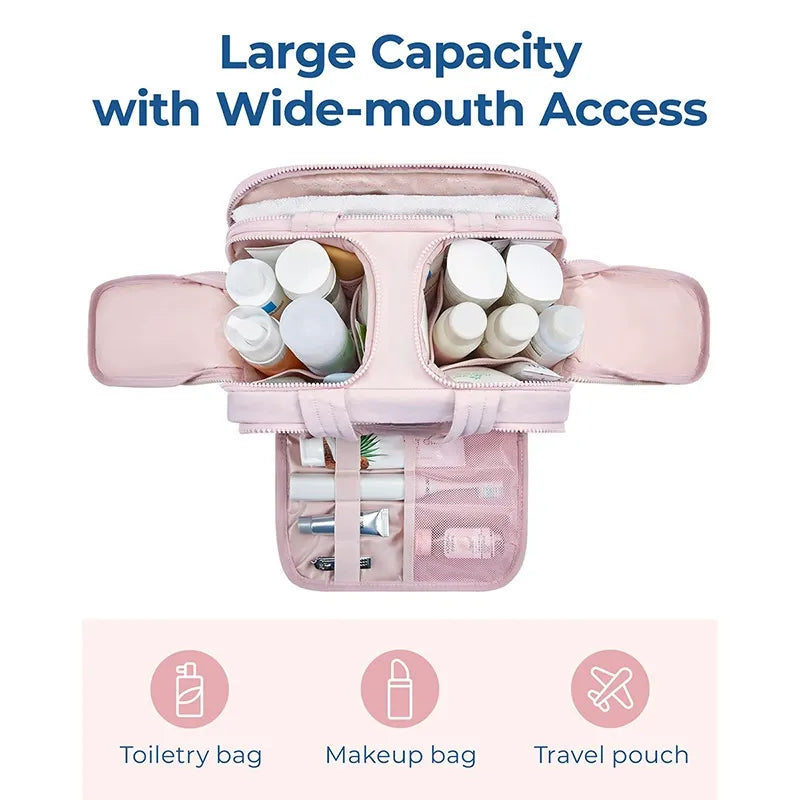 Large Capacity Double-Open Cosmetic Bag