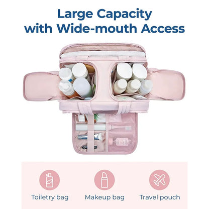Large Capacity Double-Open Cosmetic Bag