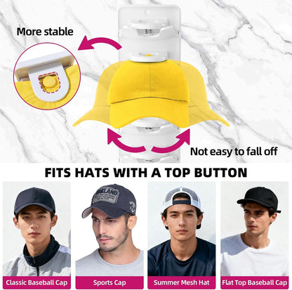 Wall-Mounted Baseball Cap Organizer Rack (8-Tier Single)