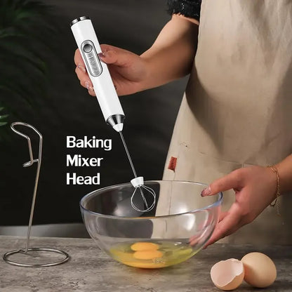 3-Speed Rechargeable Milk Frother - Handheld Cordless Coffee Foam Maker & Whisk