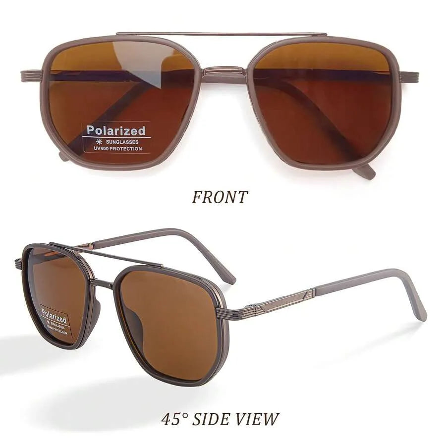 Polarized UV400 Sunglasses – Lightweight Geometric Square Frame