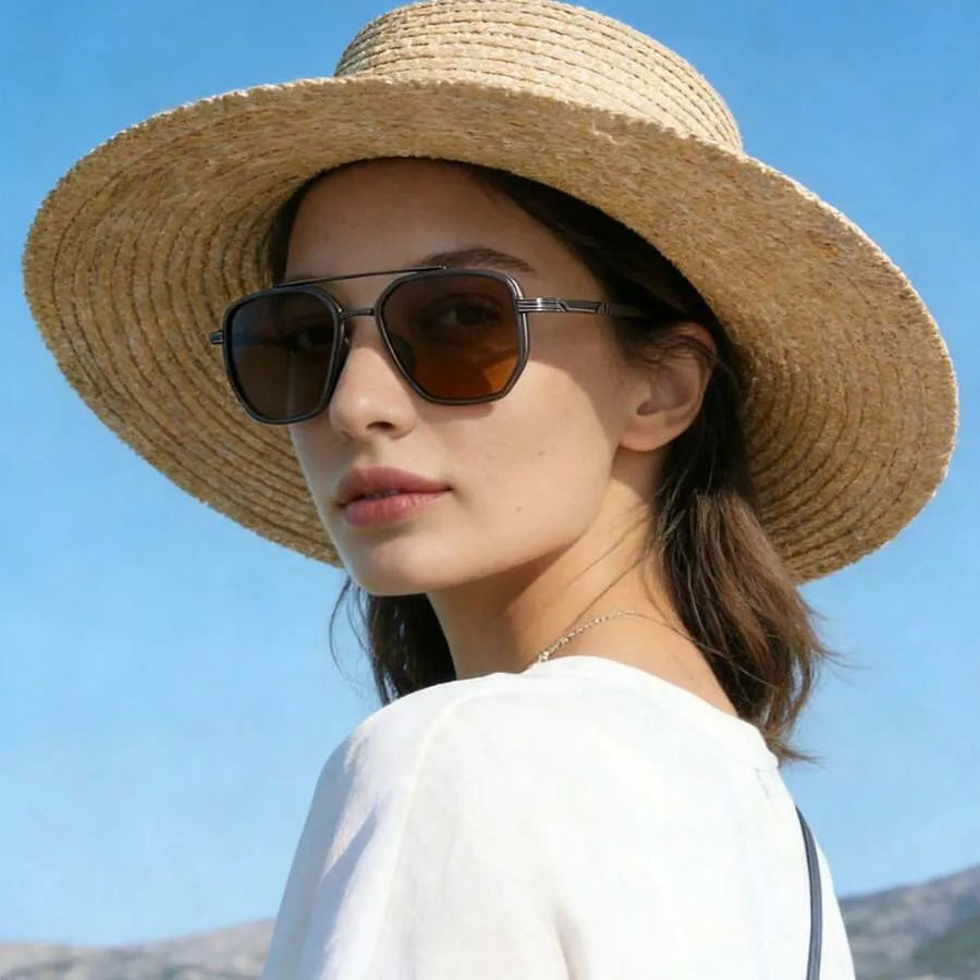 Polarized UV400 Sunglasses – Lightweight Geometric Square Frame