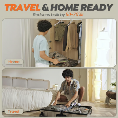 Vacuum Bags for Travel with Wireless Rechargeable Pump