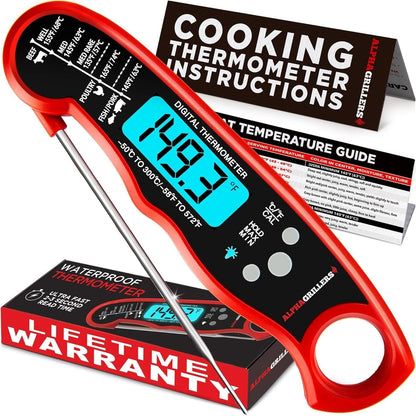 Instant-Read Digital Meat Thermometer – 1–2s Fast, IP67 Waterproof