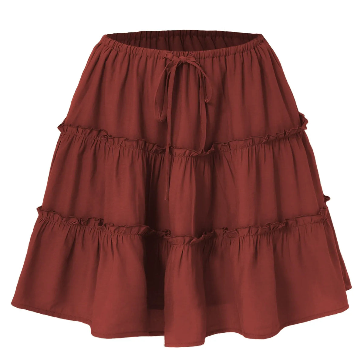 Flattering High-Waist Tie Wrap Mini Skort with Built-In Safety Liner