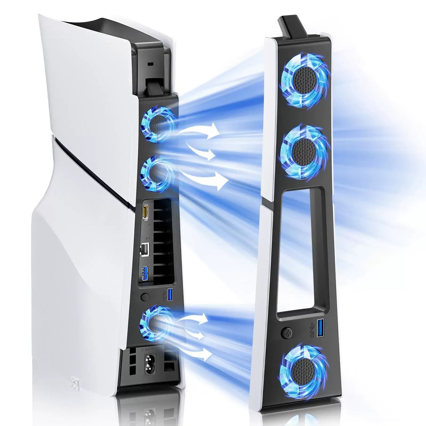 Quiet Cooling Fan for PS5 Slim & Pro - Automatic Temperature Control USB Cooler