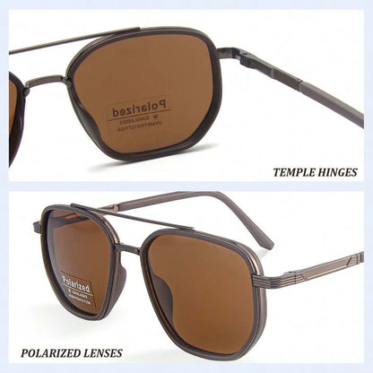 Polarized UV400 Sunglasses – Lightweight Geometric Square Frame