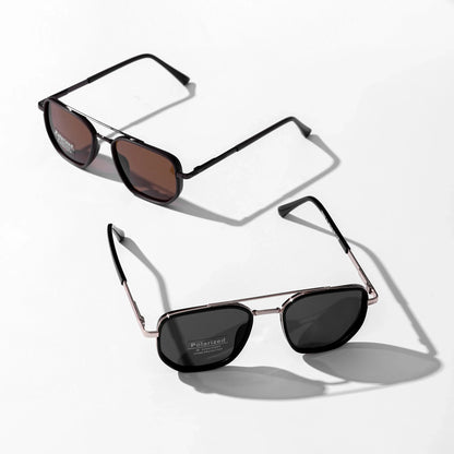 Polarized UV400 Sunglasses – Lightweight Geometric Square Frame