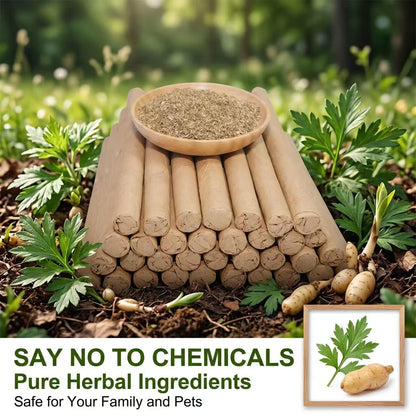 Natural Mugwort Mosquito Repellent Sticks for Patio, BBQ & Outdoor Gatherings
