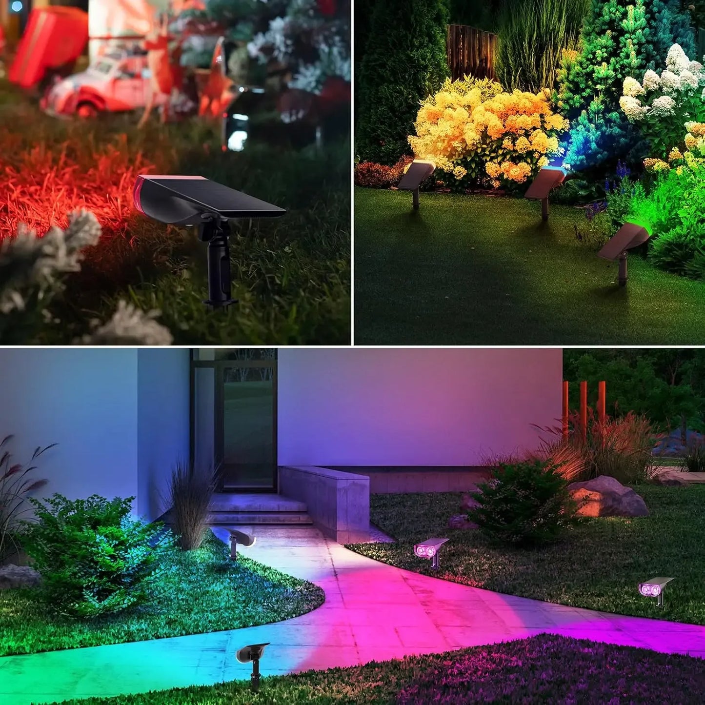 Smart Solar Motion Sensor Spotlights -Controlled Outdoor Lights with Music Sync & IP67 Waterproof Protection