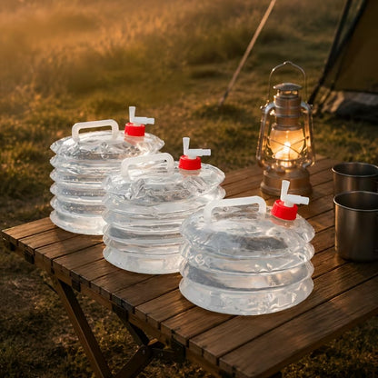 Collapsible Water Container with Spigot — Easy Water Access for Camping, Picnics & Road Trips