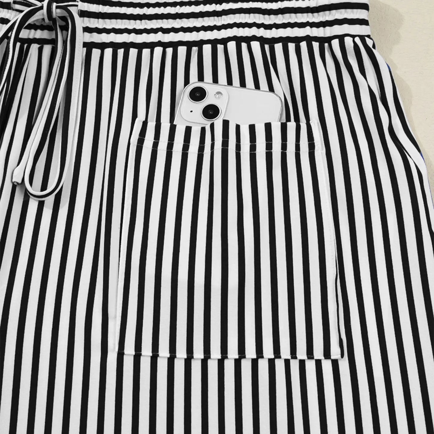 Ultra-Comfort High-Waisted Striped Wide Leg Pants with Deep Pockets