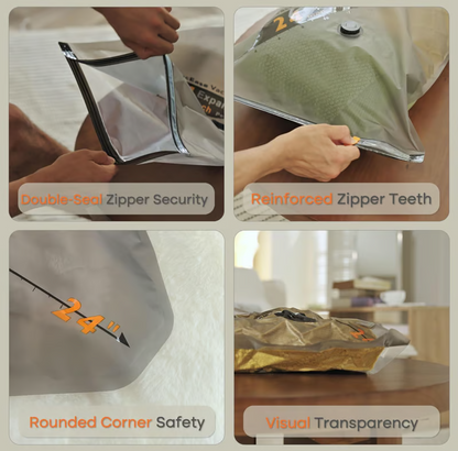 Vacuum Bags for Travel with Wireless Rechargeable Pump