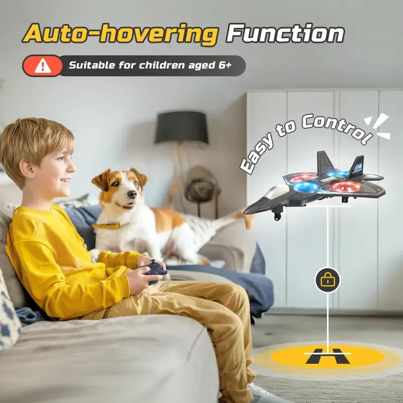198 SkyRaptor™ LED RC Fighter Jet – High-Performance 3D Flip Stunt Plane
