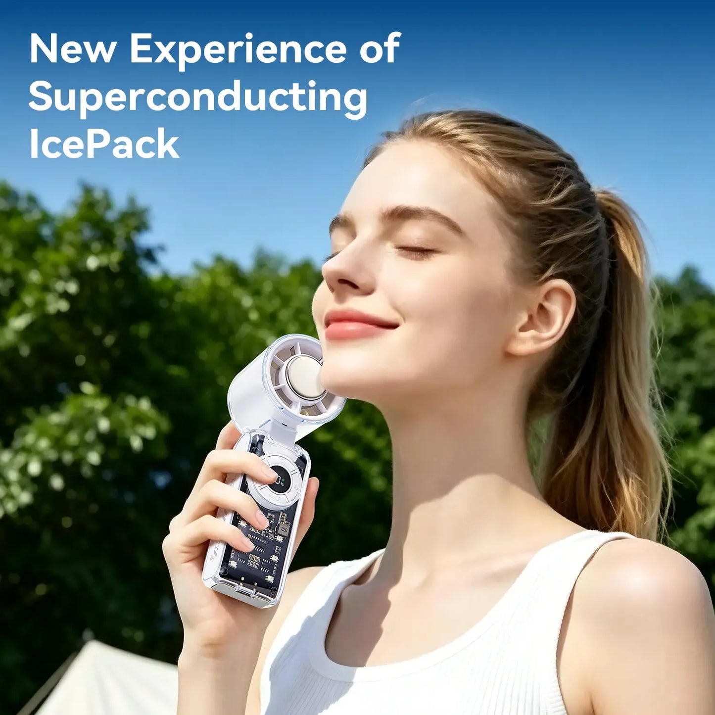 ❄️ 100-Speed Ice-Cooling Fan – 4-in-1 Portable Neck & Handheld Fan with 36H Battery