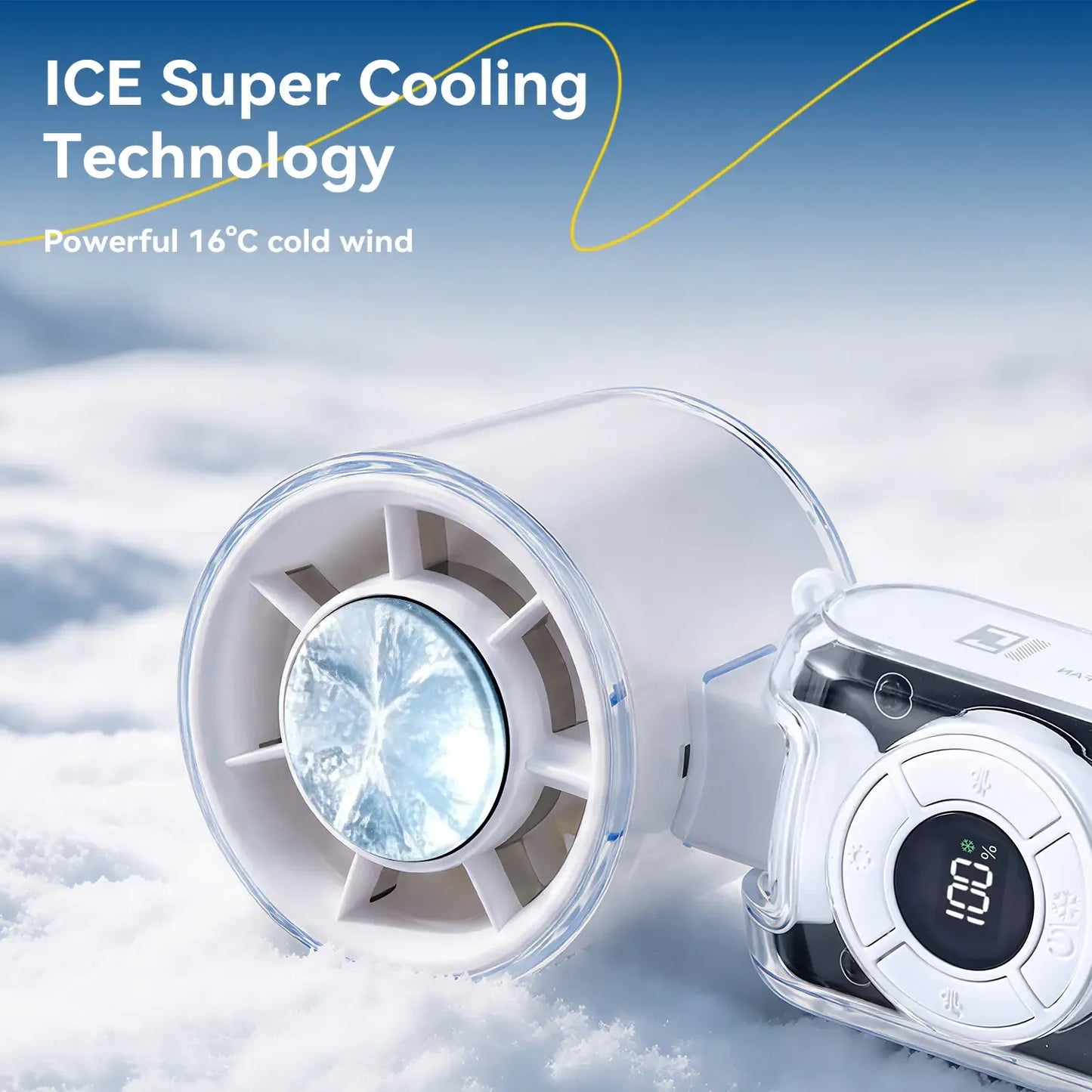 ❄️ 100-Speed Ice-Cooling Fan – 4-in-1 Portable Neck & Handheld Fan with 36H Battery