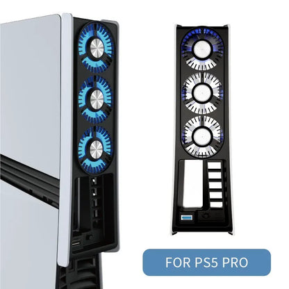 Quiet Cooling Fan for PS5 Slim & Pro - Automatic Temperature Control USB Cooler