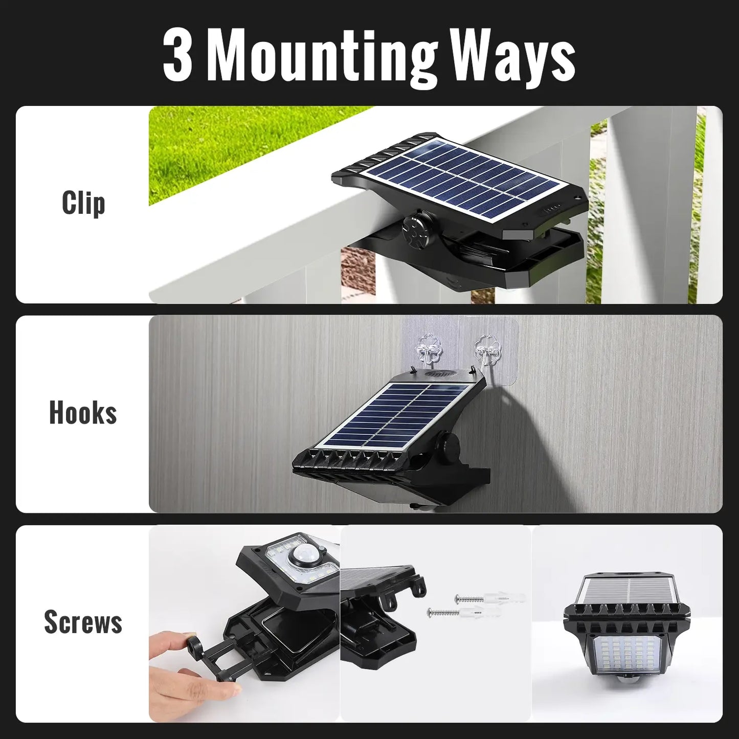Solar Clip-On Motion Sensor Light – 45 LED Waterproof Outdoor Security Lamp with 4 Lighting Modes