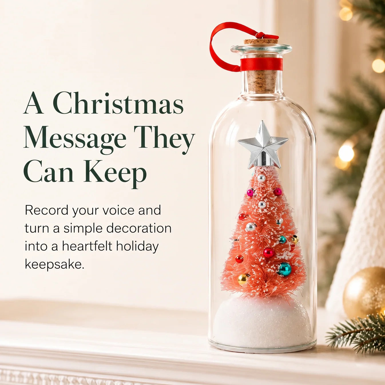 Mr. Christmas 8" Recordable Christmas Tree Message in a Bottle with LED Light 🔔