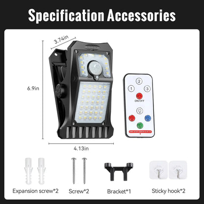 Solar Clip-On Motion Sensor Light – 45 LED Waterproof Outdoor Security Lamp with 4 Lighting Modes