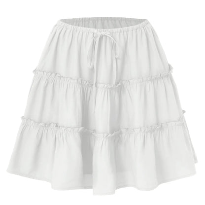 Flattering High-Waist Tie Wrap Mini Skort with Built-In Safety Liner