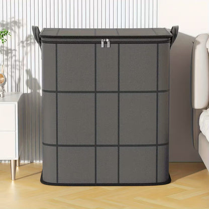 Spacious Moving Fabric Storage Bin – Zippered Organizer for Quilts