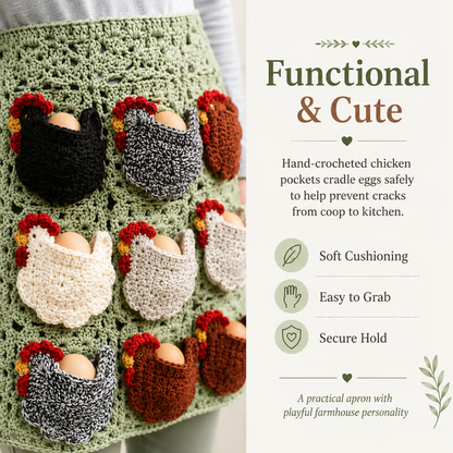🐔Handmade Crochet Chicken Egg Collecting Apron🥚