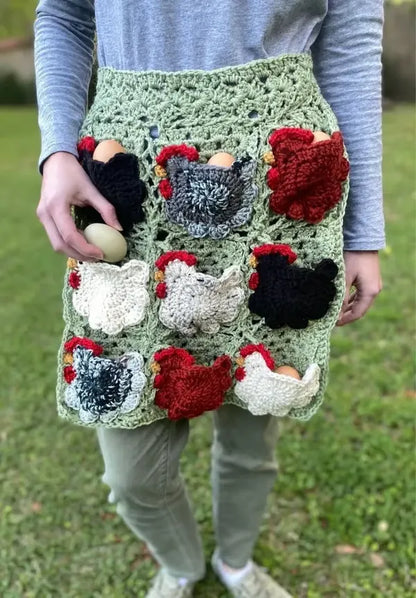 🐔Handmade Crochet Chicken Egg Collecting Apron🥚