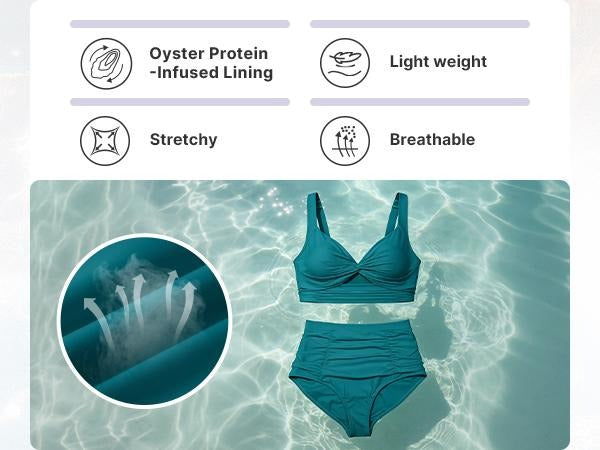 High-Waist Shaping Bikini Set with Twist-Front Support Top