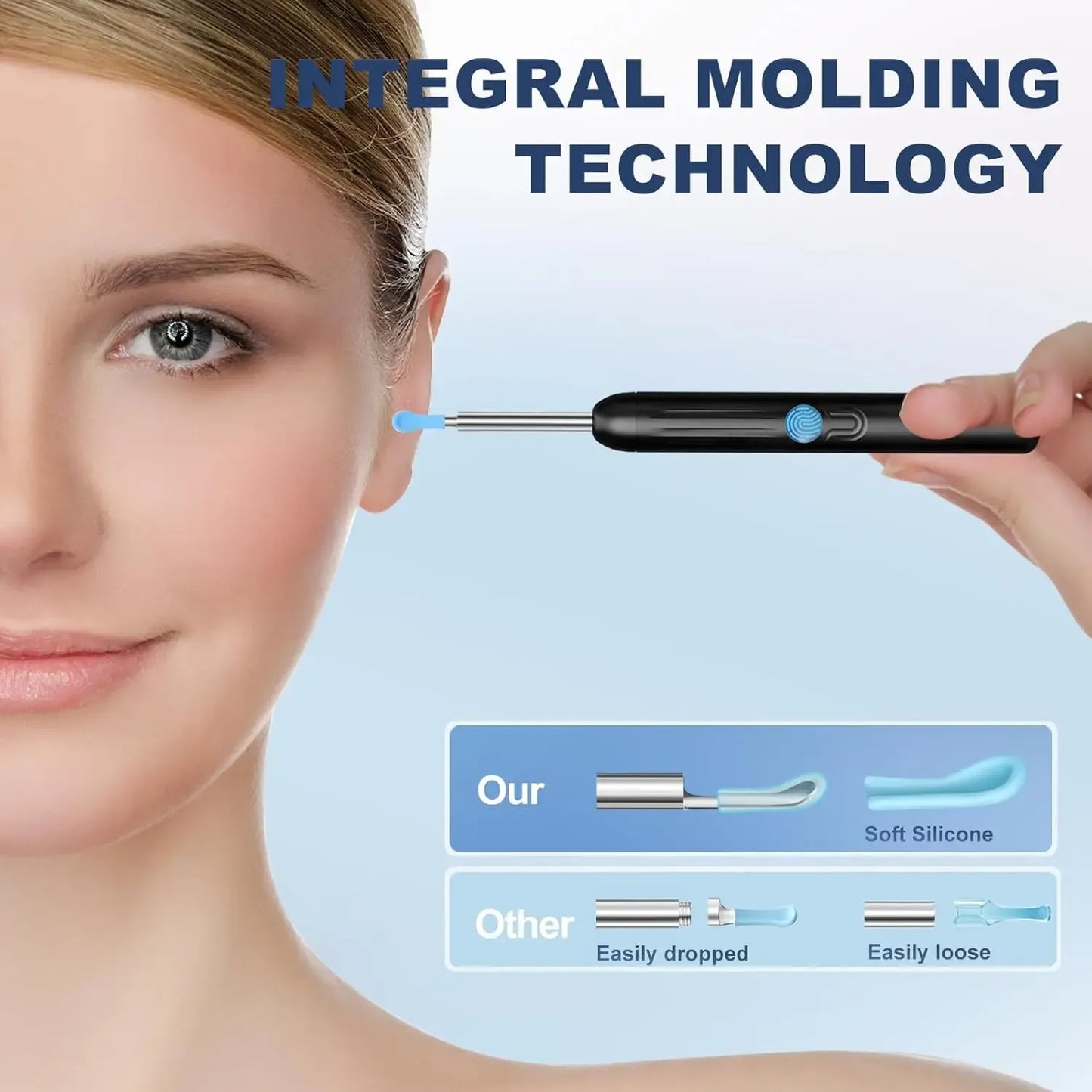 1080P HD Smart Ear Cleaner Camera - Safe ABS Visual Earwax Removal Kit with 8 Professional Tips & Certified Safety