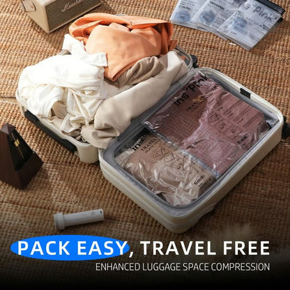 Vacuum Bags for Travel with Wireless Rechargeable Pump