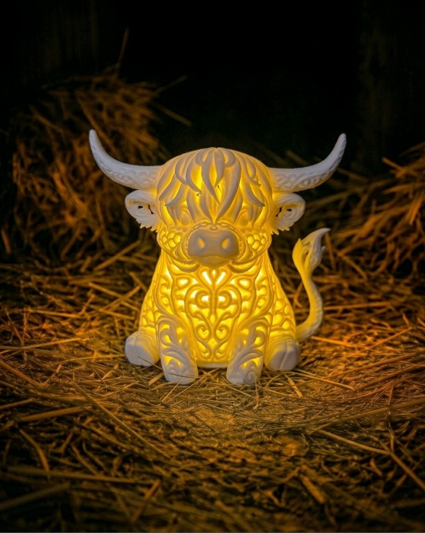 Rechargeable Highland Cow Night Light – Magical 3D Glow Lamp
