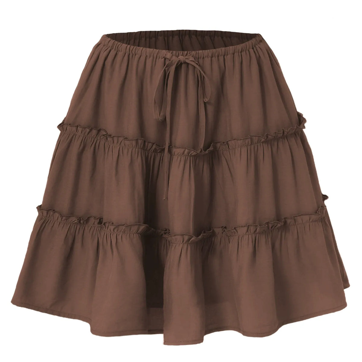 Flattering High-Waist Tie Wrap Mini Skort with Built-In Safety Liner