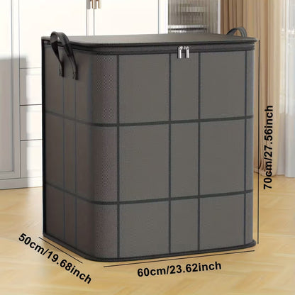 Spacious Moving Fabric Storage Bin – Zippered Organizer for Quilts