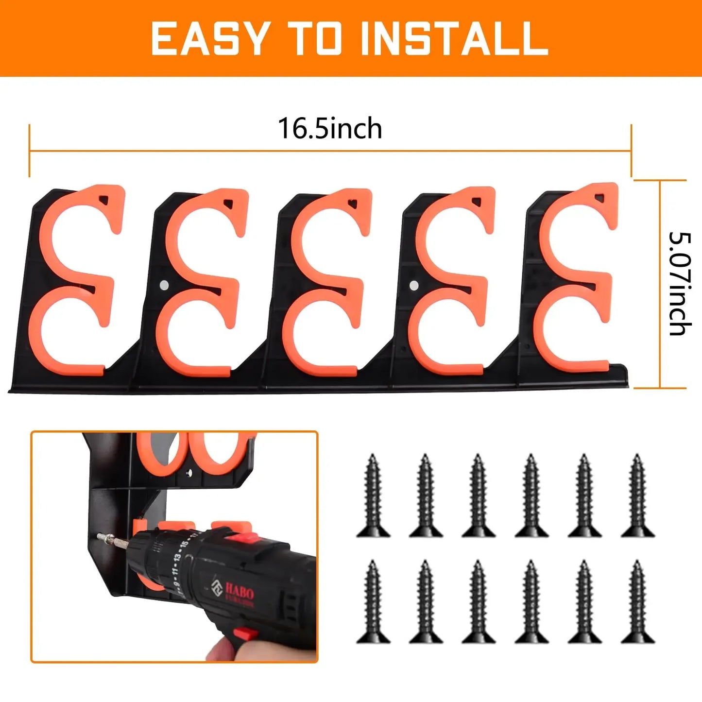 Heavy-Duty 10-Rod Garage Fishing Pole Holder – Wall & Ceiling Mount Organizer